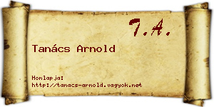 Tanács Arnold névjegykártya